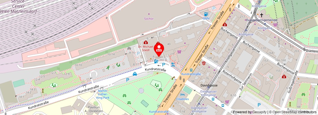 Street map section around the address