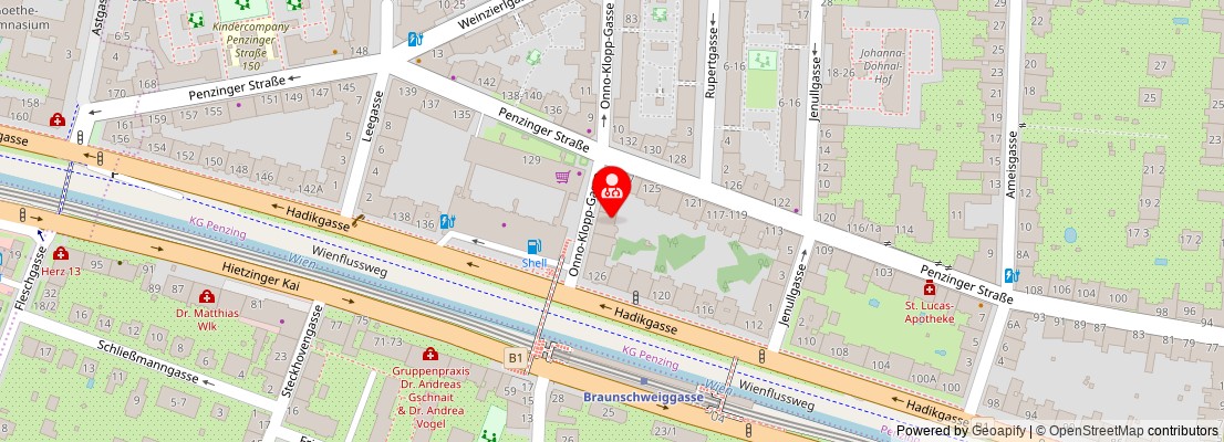 Street map section around the address