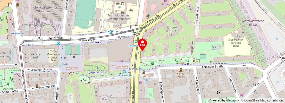 Street map section around the address