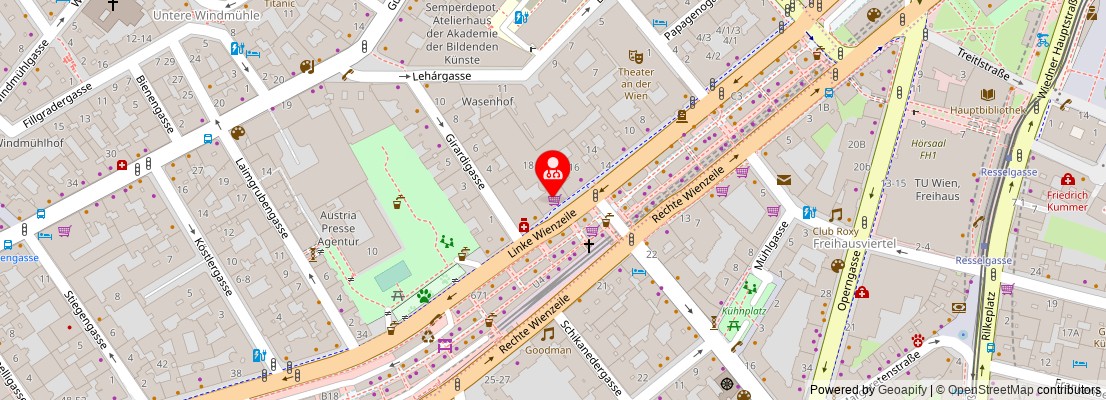 Street map section around the address