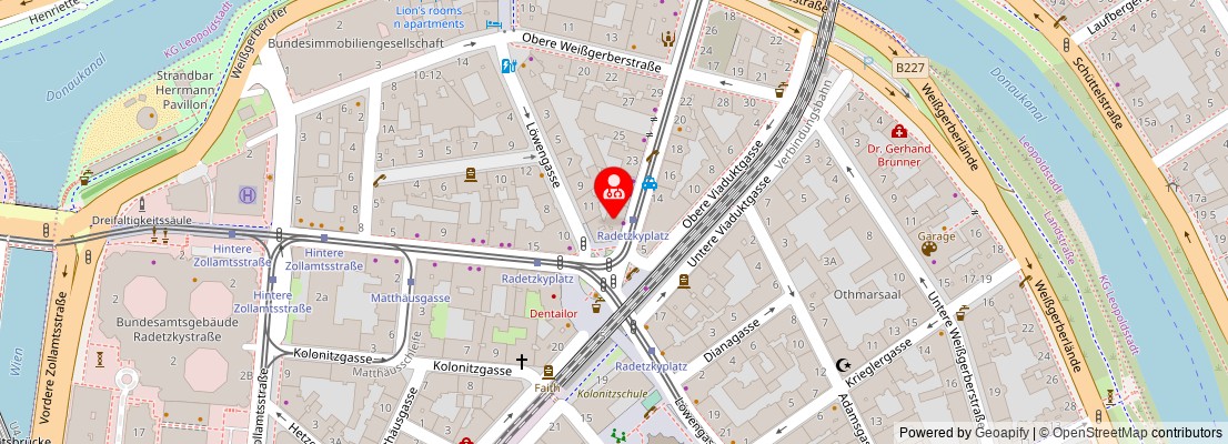 Street map section around the address