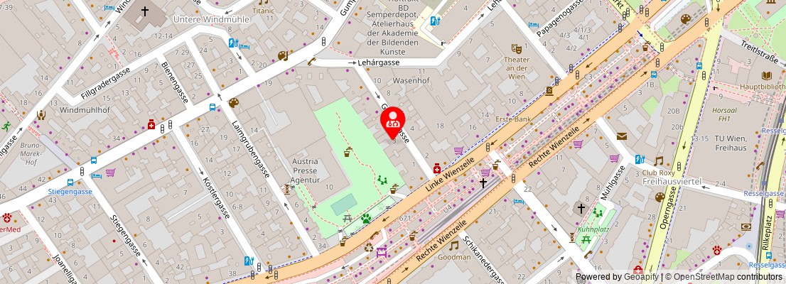 Street map section around the address