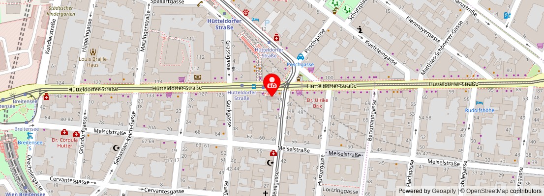 Street map section around the address