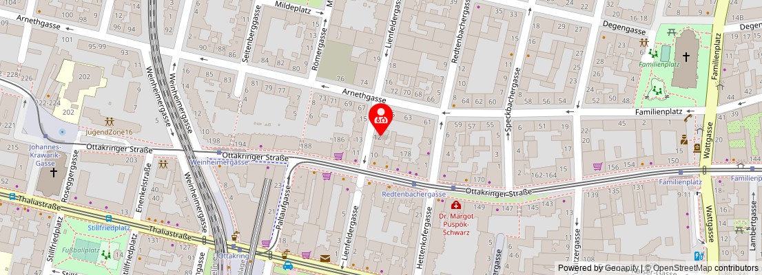 Street map section around the address