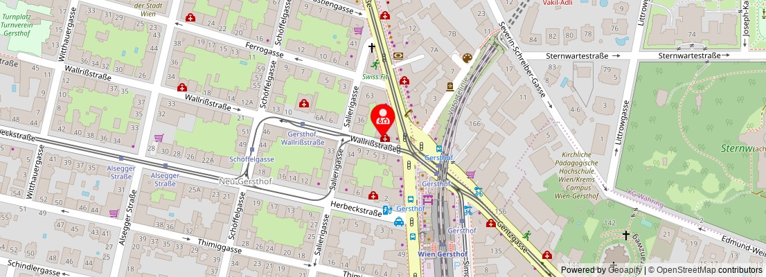 Street map section around the address