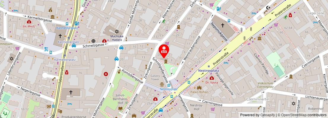 Street map section around the address