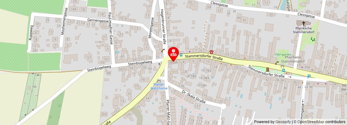 Street map section around the address