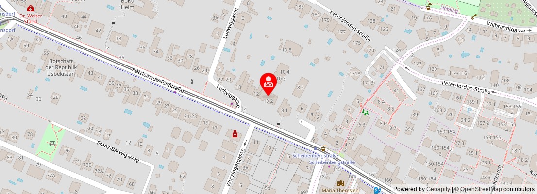 Street map section around the address