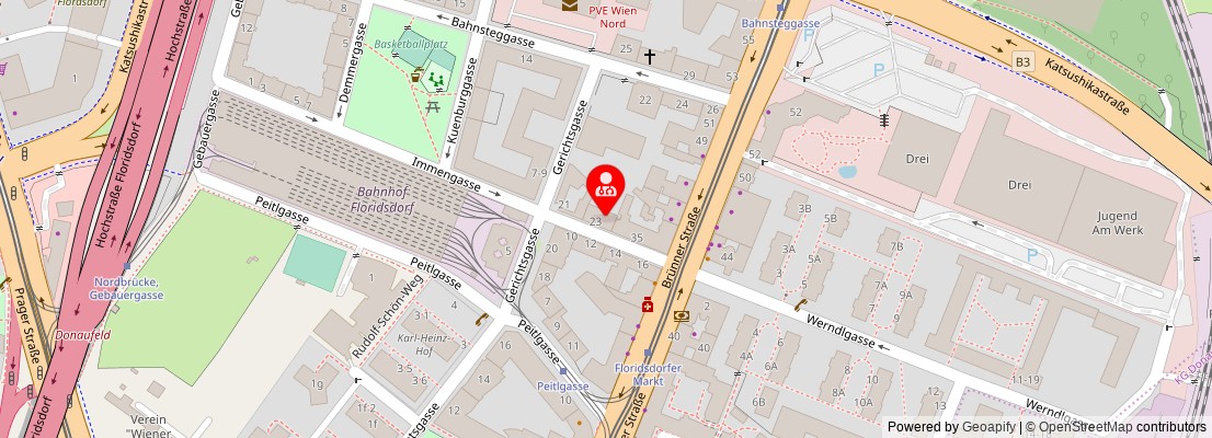 Street map section around the address