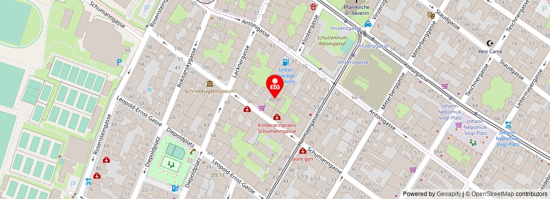 Street map section around the address