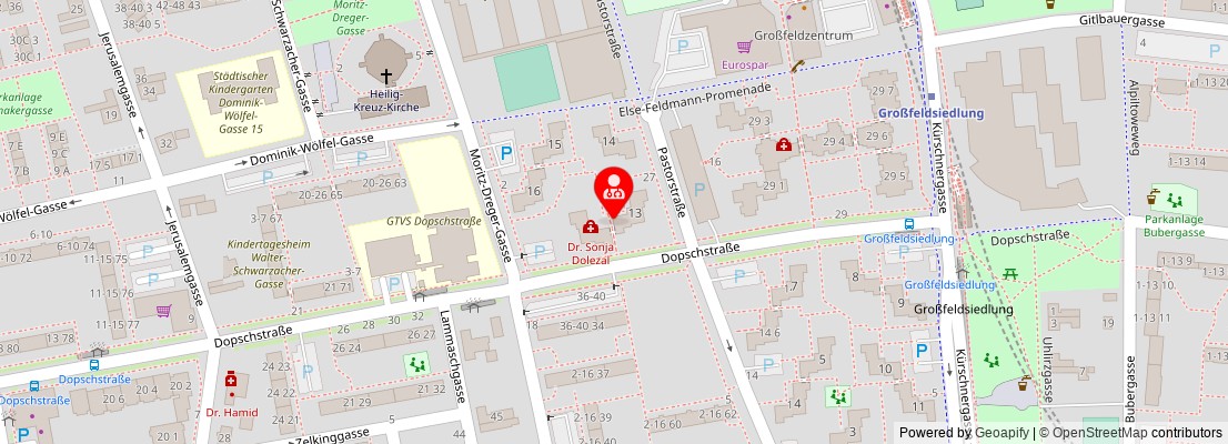 Street map section around the address