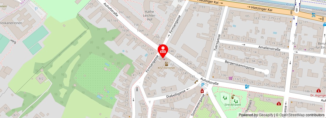 Street map section around the address