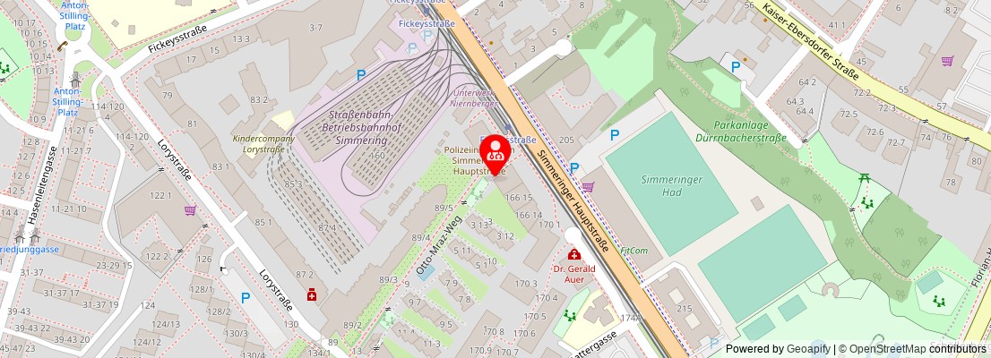 Street map section around the address