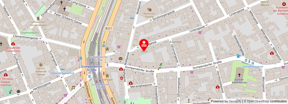 Street map section around the address