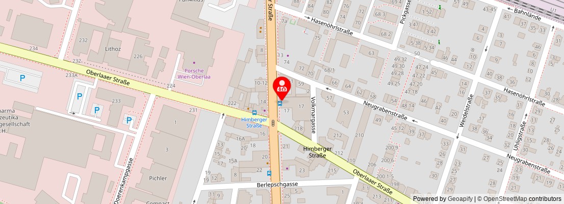 Street map section around the address