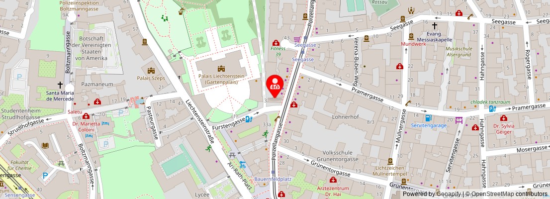 Street map section around the address