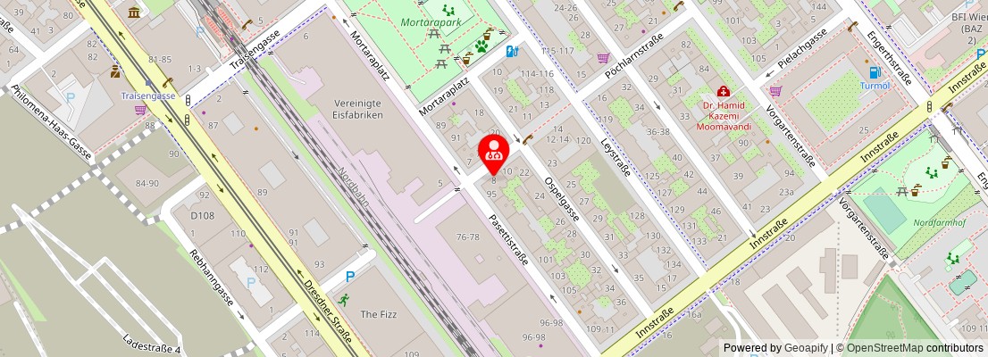 Street map section around the address