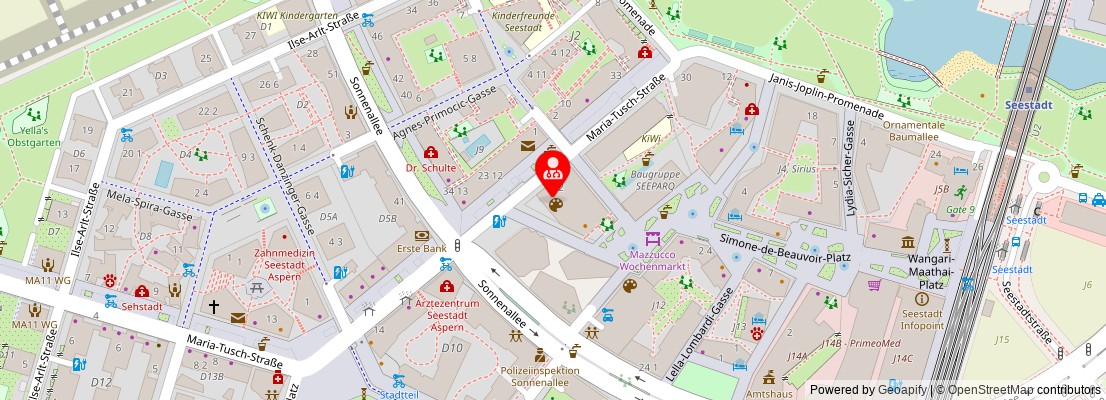 Street map section around the address