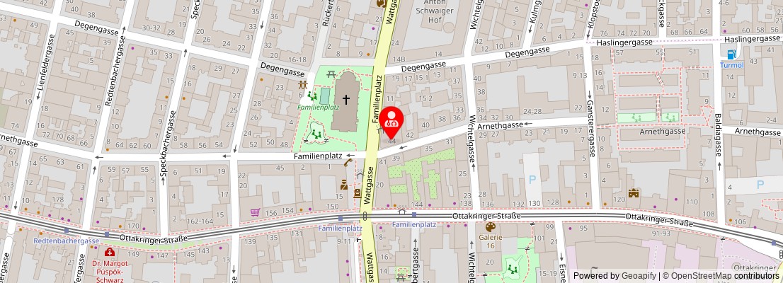 Street map section around the address