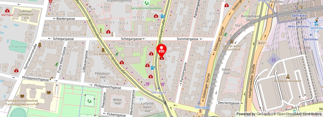 Street map section around the address