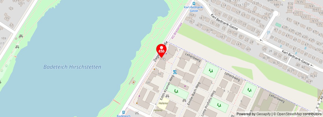 Street map section around the address