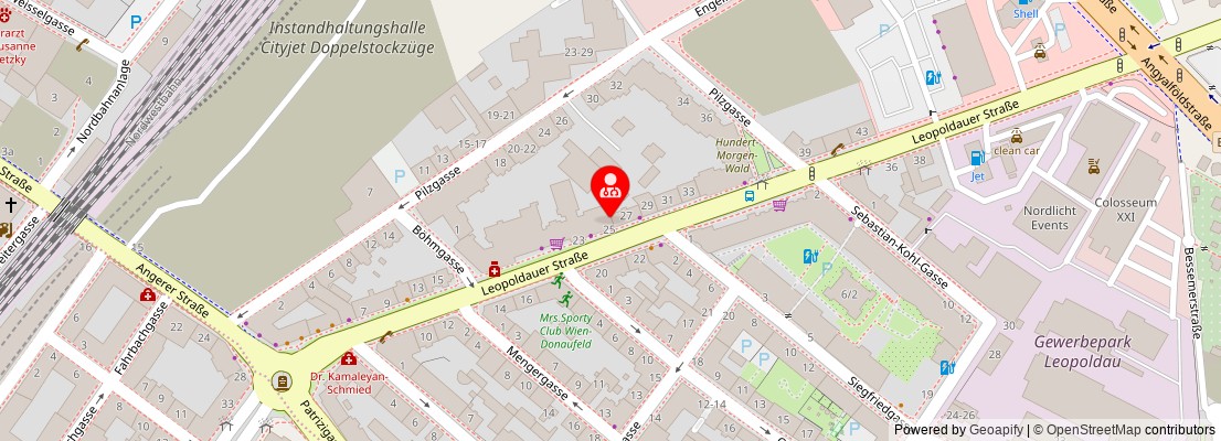 Street map section around the address