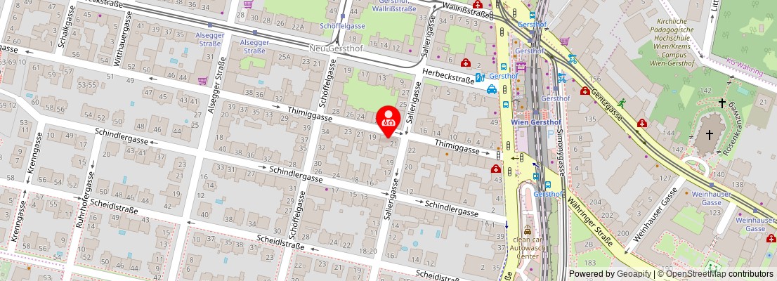Street map section around the address