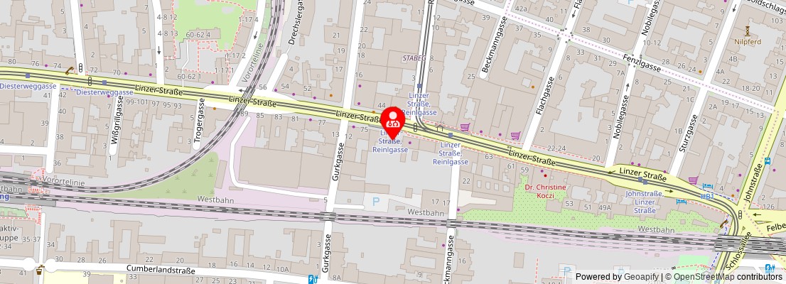 Street map section around the address