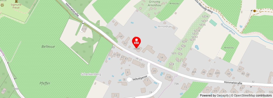 Street map section around the address