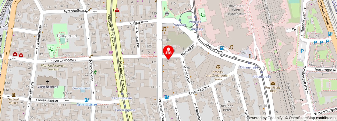 Street map section around the address