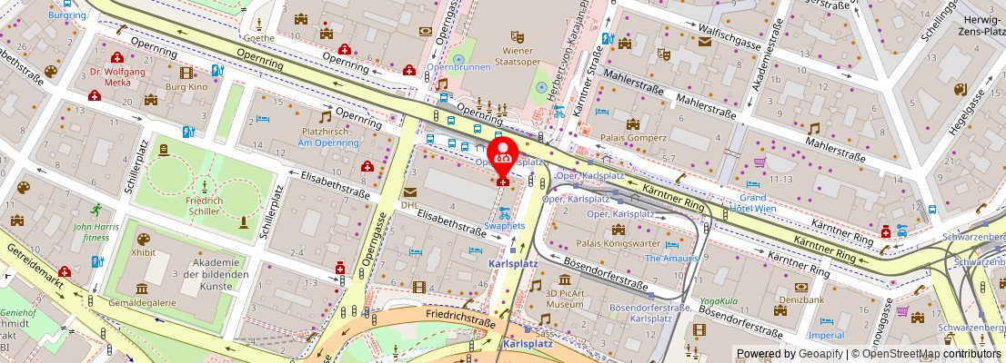 Street map section around the address