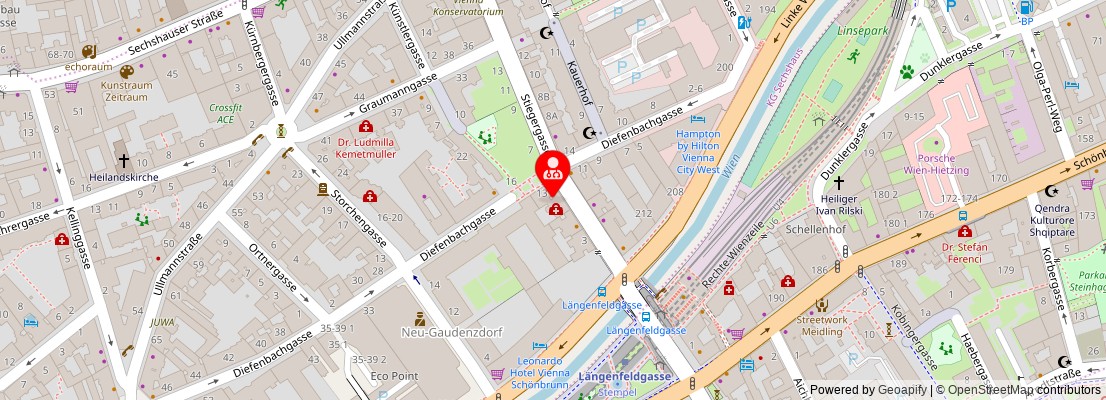 Street map section around the address