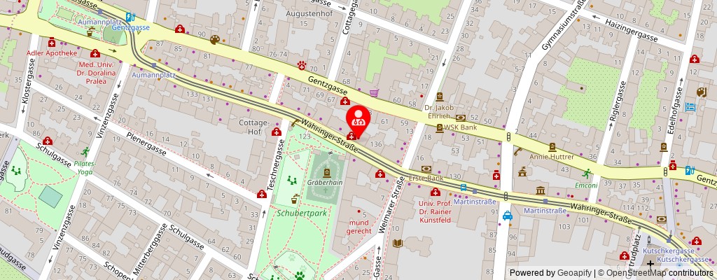 Street map section around the address