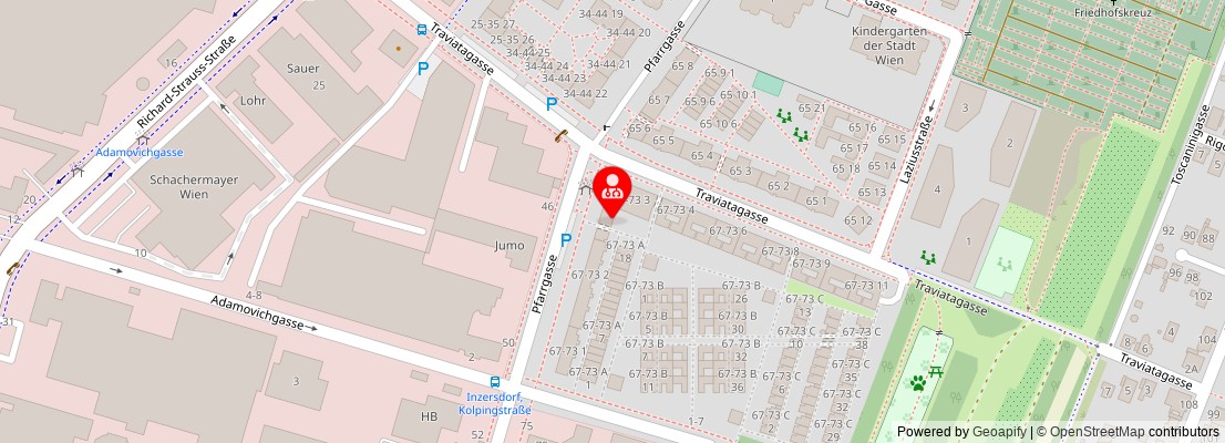 Street map section around the address