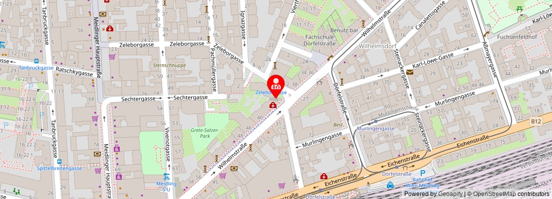 Street map section around the address