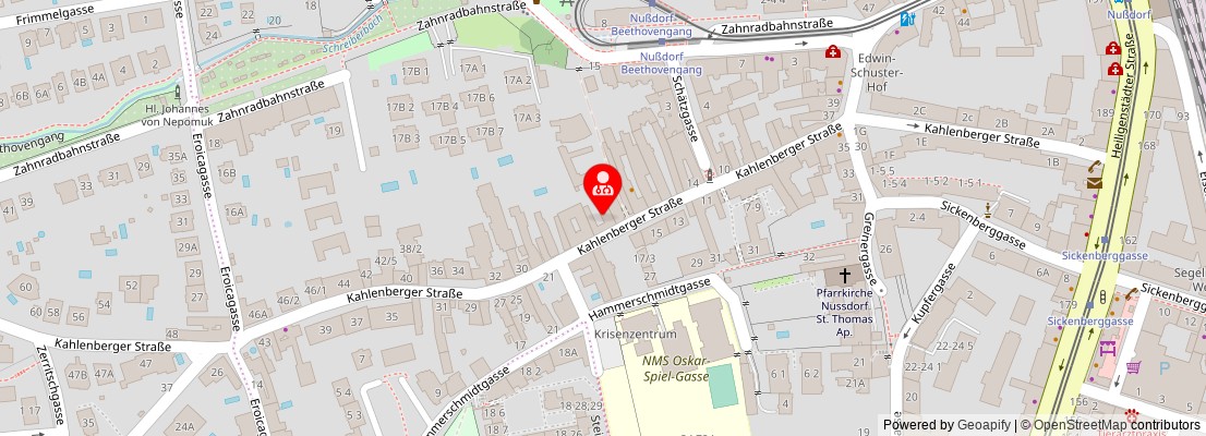 Street map section around the address