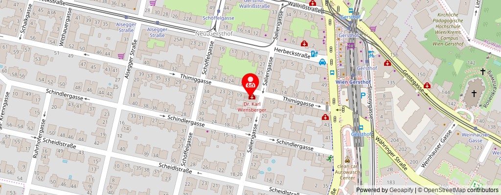 Street map section around the address