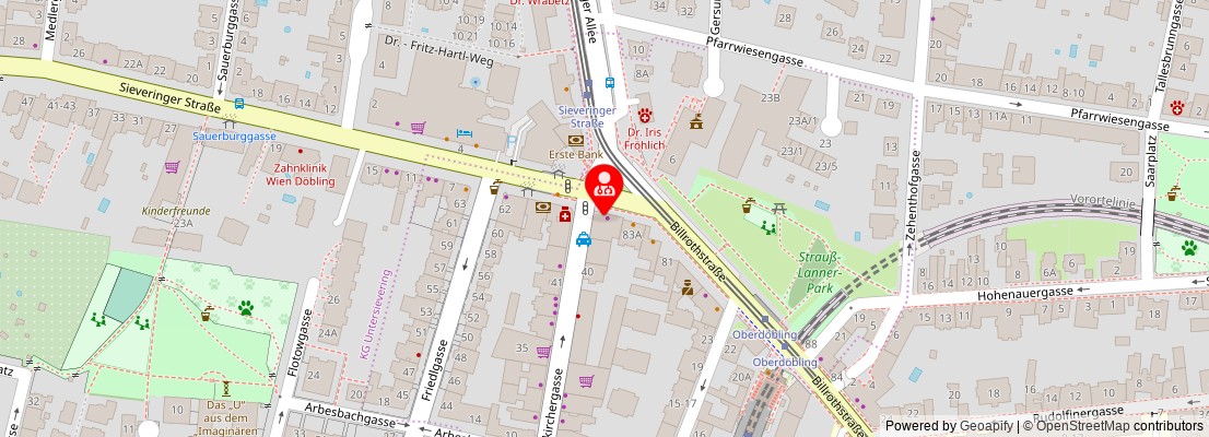 Street map section around the address