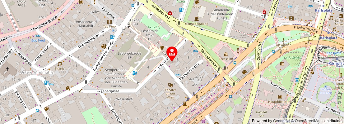 Street map section around the address