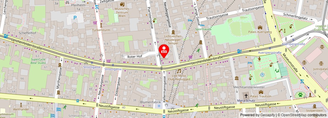 Street map section around the address