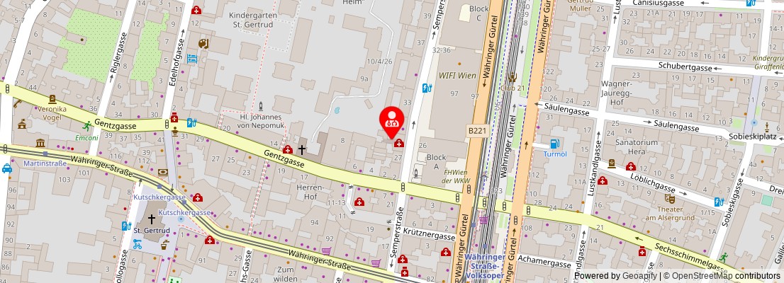 Street map section around the address