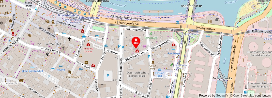 Street map section around the address