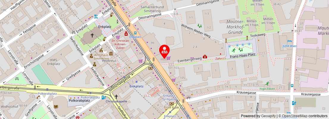 Street map section around the address