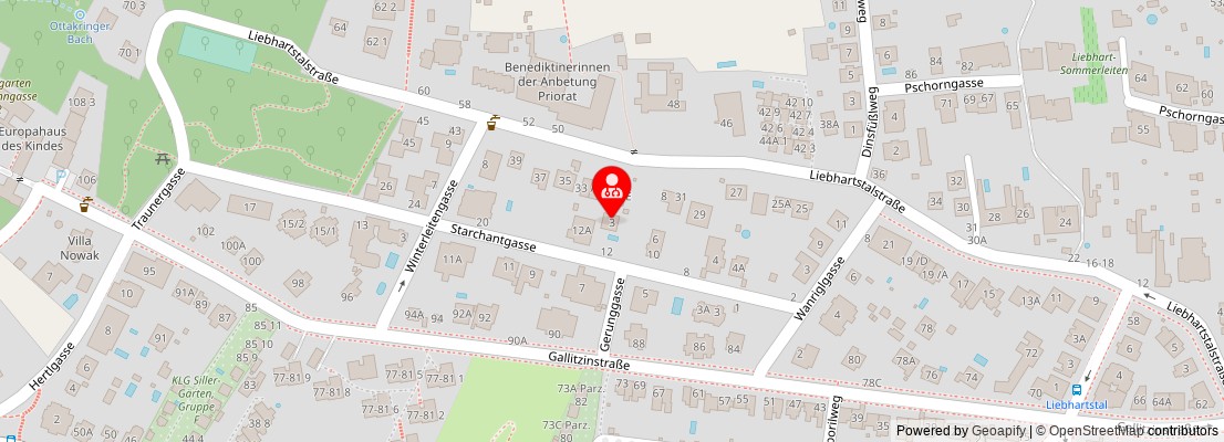 Street map section around the address