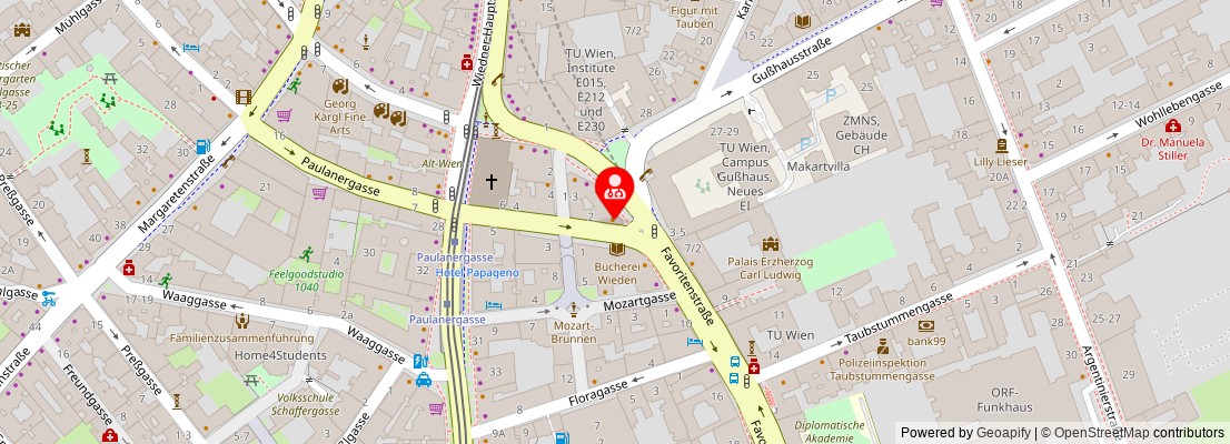 Street map section around the address