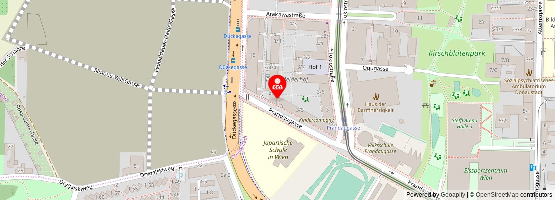 Street map section around the address