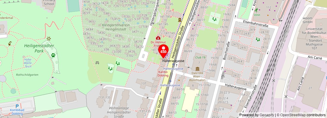 Street map section around the address