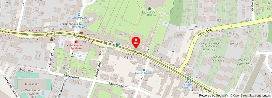 Street map section around the address