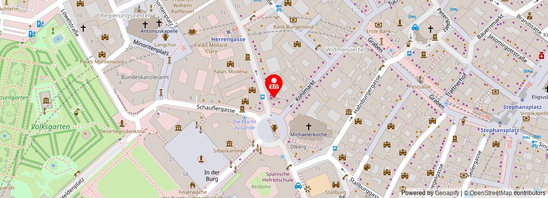 Street map section around the address