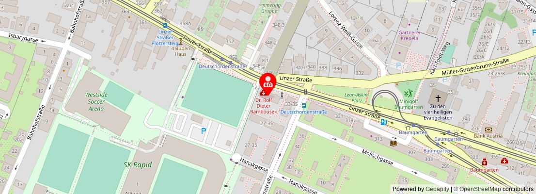 Street map section around the address